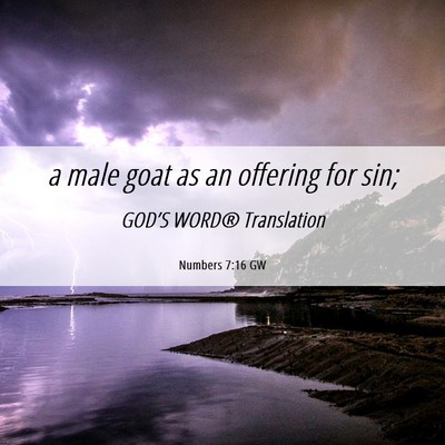 Picture 06 - Numbers 7:16 GW - a male goat as an offering for - Bible Verse Picture