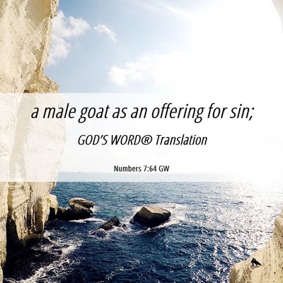 Picture 06 - Numbers 7:64 GW - a male goat as an offering for - Bible Verse Picture