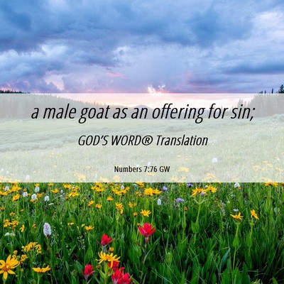 Picture 06 - Numbers 7:76 GW - a male goat as an offering for - Bible Verse Picture