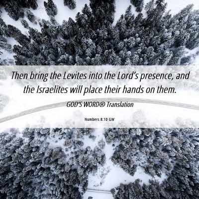 Picture 06 - Numbers 8:10 GW - Then bring the Levites into the Lord’s - Bible Verse Picture
