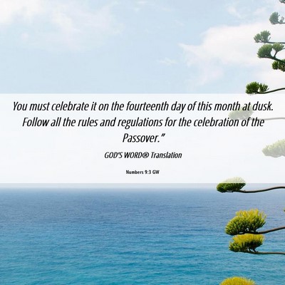 Picture 06 - Numbers 9:3 GW - You must celebrate it on the fourteenth day of - Bible Verse Picture