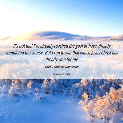 Picture 06 - Philippians 3:12 GW - It’s not that I’ve already reached the goal - Bible Verse Picture