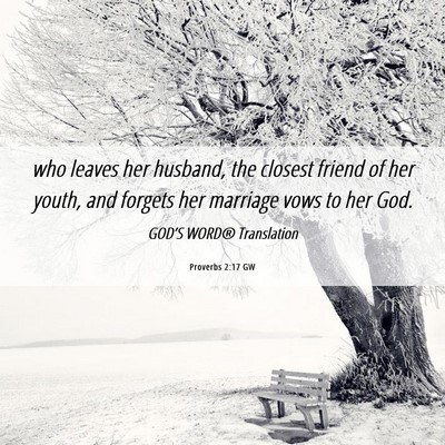 Picture 06 - Proverbs 2:17 GW - who leaves her husband, the closest friend of her - Bible Verse Picture