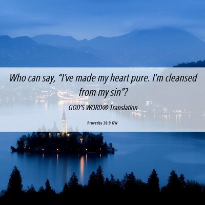 Picture 06 - Proverbs 20:9 GW - Who can say, “I’ve made my heart pure. I’m - Bible Verse Picture