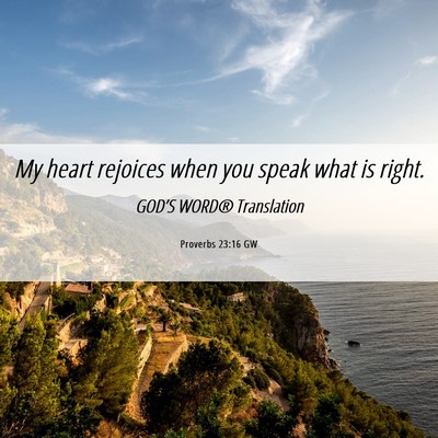 Picture 06 - Proverbs 23:16 GW - My heart rejoices when you speak what is - Bible Verse Picture