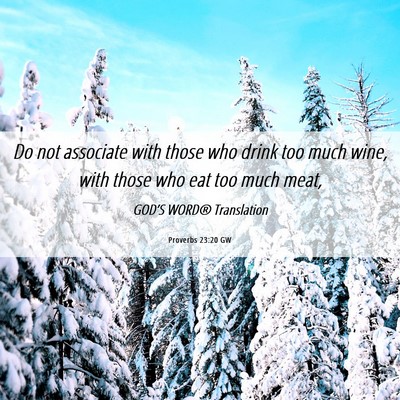 Picture 06 - Proverbs 23:20 GW - Do not associate with those who drink too much - Bible Verse Picture