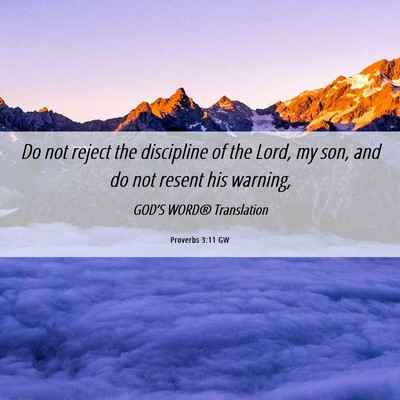 Picture 06 - Proverbs 3:11 GW - Do not reject the discipline of the Lord, my son, - Bible Verse Picture