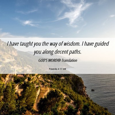 Picture 06 - Proverbs 4:11 GW - I have taught you the way of wisdom. I have - Bible Verse Picture