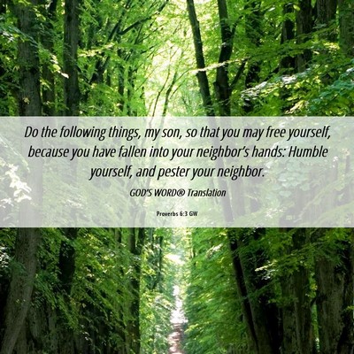 Picture 06 - Proverbs 6:3 GW - Do the following things, my son, so that you may - Bible Verse Picture