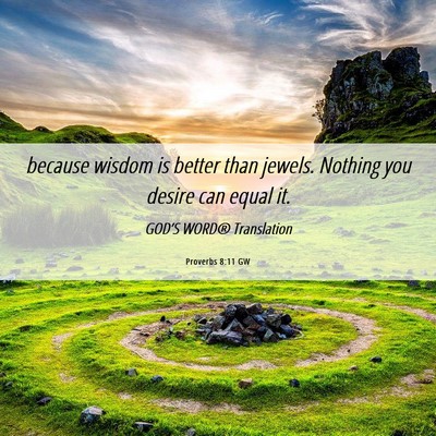 Picture 06 - Proverbs 8:11 GW - because wisdom is better than jewels. Nothing you - Bible Verse Picture