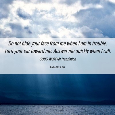 Picture 06 - Psalm 102:2 GW - Do not hide your face from me when I am in - Bible Verse Picture
