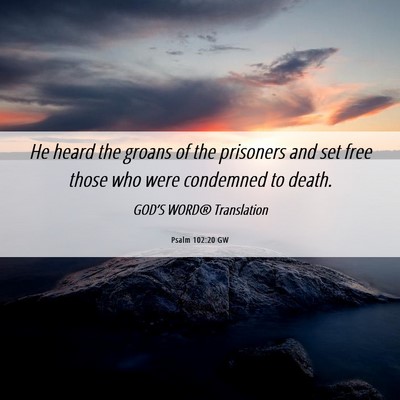 Picture 06 - Psalm 102:20 GW - He heard the groans of the prisoners and set free - Bible Verse Picture
