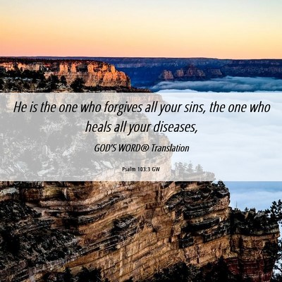 Picture 06 - Psalm 103:3 GW - He is the one who forgives all your sins, the one - Bible Verse Picture