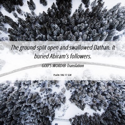 Picture 06 - Psalm 106:17 GW - The ground split open and swallowed Dathan. It - Bible Verse Picture