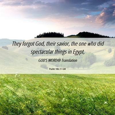Picture 06 - Psalm 106:21 GW - They forgot God, their savior, the one who did - Bible Verse Picture