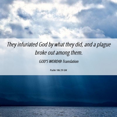 Picture 06 - Psalm 106:29 GW - They infuriated God by what they did, and a - Bible Verse Picture