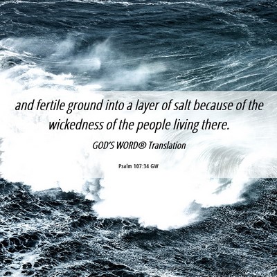 Picture 06 - Psalm 107:34 GW - and fertile ground into a layer of salt because - Bible Verse Picture