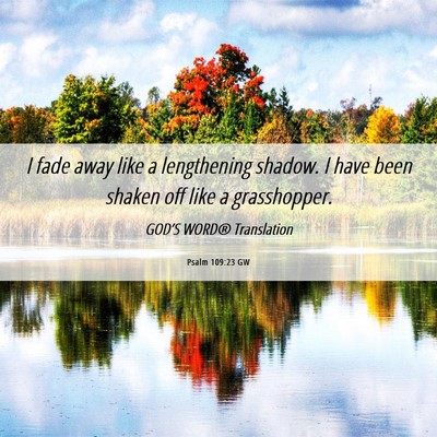 Picture 06 - Psalm 109:23 GW - I fade away like a lengthening shadow. I have - Bible Verse Picture