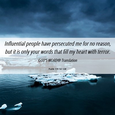 Picture 06 - Psalm 119:161 GW - Influential people have persecuted me for no - Bible Verse Picture