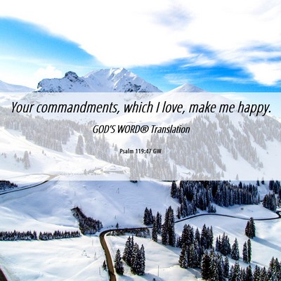 Picture 06 - Psalm 119:47 GW - Your commandments, which I love, make me - Bible Verse Picture