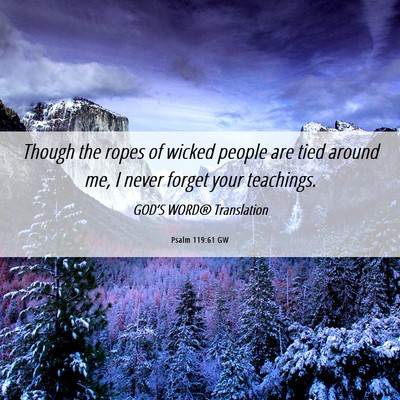 Picture 06 - Psalm 119:61 GW - Though the ropes of wicked people are tied around - Bible Verse Picture