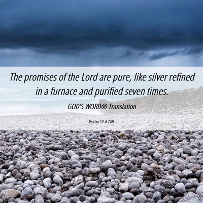Picture 06 - Psalm 12:6 GW - The promises of the Lord are pure, like silver - Bible Verse Picture