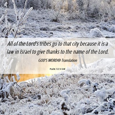 Picture 06 - Psalm 122:4 GW - All of the Lord’s tribes go to that city - Bible Verse Picture