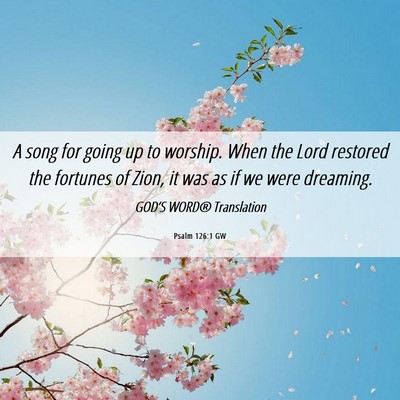 Picture 06 - Psalm 126:1 GW - A song for going up to worship. When the Lord - Bible Verse Picture