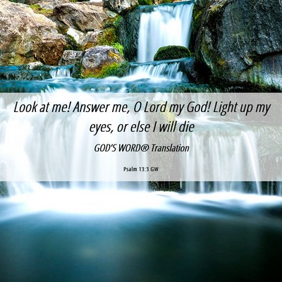 Picture 06 - Psalm 13:3 GW - Look at me! Answer me, O Lord my God! Light up my - Bible Verse Picture