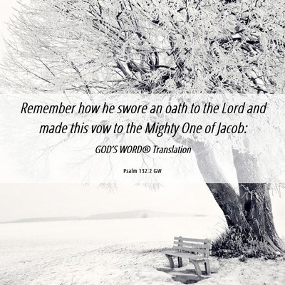 Picture 06 - Psalm 132:2 GW - Remember how he swore an oath to the Lord and - Bible Verse Picture