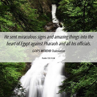 Picture 06 - Psalm 135:9 GW - He sent miraculous signs and amazing things into - Bible Verse Picture