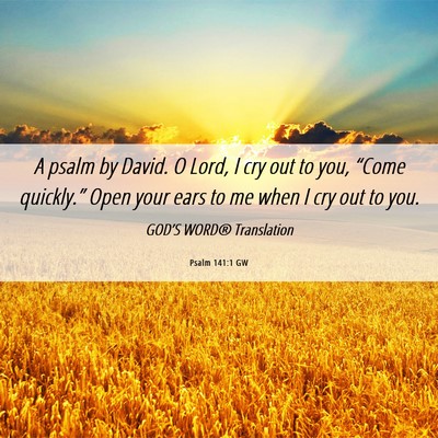 Picture 06 - Psalm 141:1 GW - A psalm by David. O Lord, I cry out to you, - Bible Verse Picture