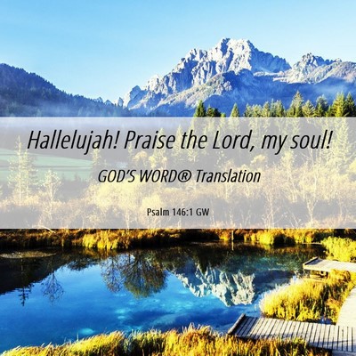 Picture 06 - Psalm 146:1 GW - Hallelujah! Praise the Lord, my - Bible Verse Picture