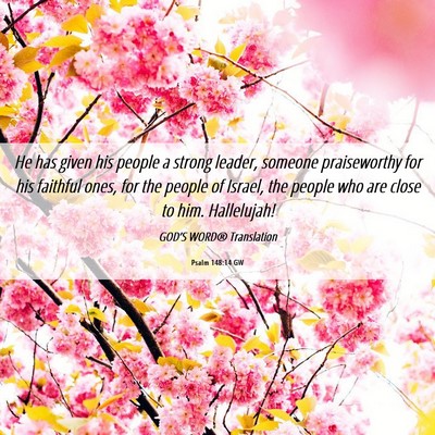 Picture 06 - Psalm 148:14 GW - He has given his people a strong leader, someone - Bible Verse Picture