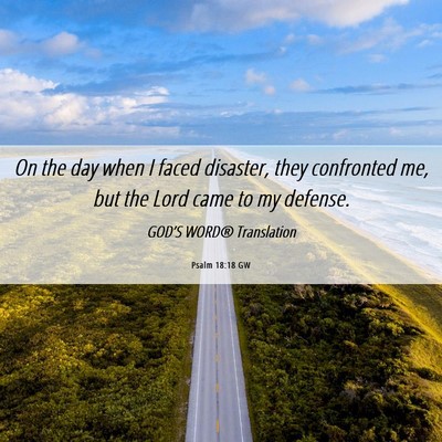 Picture 06 - Psalm 18:18 GW - On the day when I faced disaster, they confronted - Bible Verse Picture