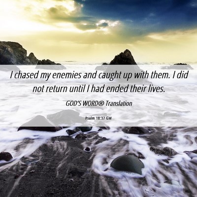 Picture 06 - Psalm 18:37 GW - I chased my enemies and caught up with them. I - Bible Verse Picture
