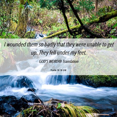 Picture 06 - Psalm 18:38 GW - I wounded them so badly that they were unable to - Bible Verse Picture