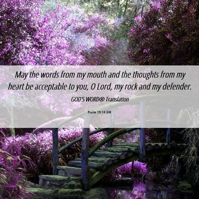 Picture 06 - Psalm 19:14 GW - May the words from my mouth and the thoughts from - Bible Verse Picture