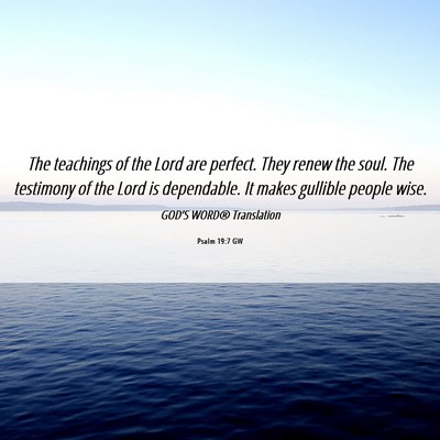 Picture 06 - Psalm 19:7 GW - The teachings of the Lord are perfect. They renew - Bible Verse Picture