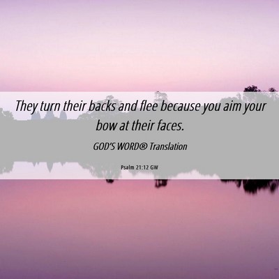 Picture 06 - Psalm 21:12 GW - They turn their backs and flee because you aim - Bible Verse Picture