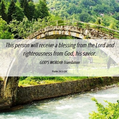 Picture 06 - Psalm 24:5 GW - This person will receive a blessing from the Lord - Bible Verse Picture