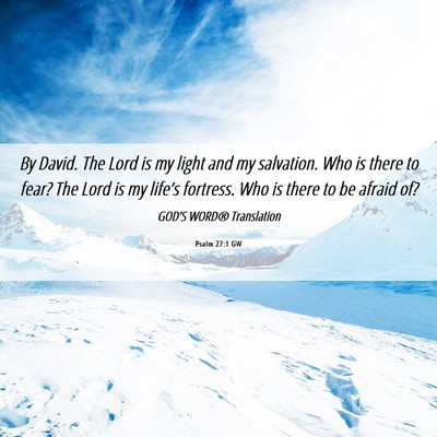 Picture 06 - Psalm 27:1 GW - By David. The Lord is my light and my salvation. - Bible Verse Picture