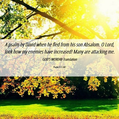 Picture 06 - Psalm 3:1 GW - A psalm by David when he fled from his son - Bible Verse Picture