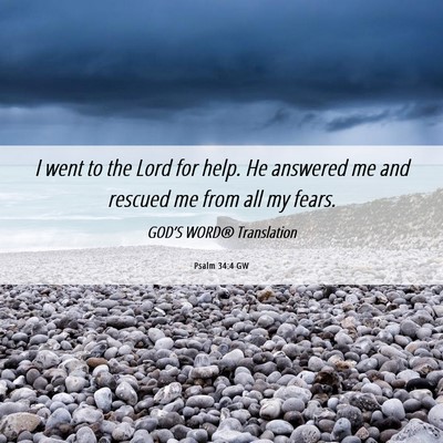 Picture 06 - Psalm 34:4 GW - I went to the Lord for help. He answered me and - Bible Verse Picture