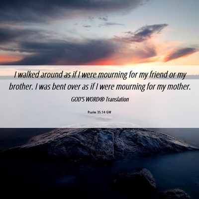 Picture 06 - Psalm 35:14 GW - I walked around as if I were mourning for my - Bible Verse Picture