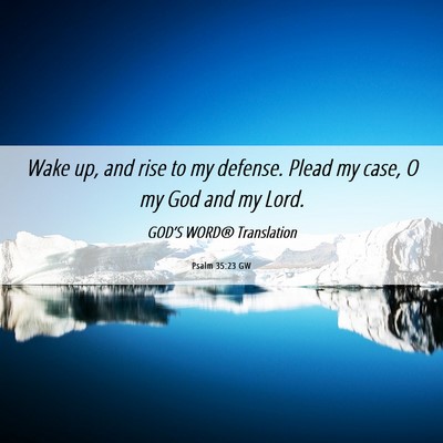 Picture 06 - Psalm 35:23 GW - Wake up, and rise to my defense. Plead my case, O - Bible Verse Picture
