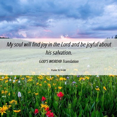 Picture 06 - Psalm 35:9 GW - My soul will find joy in the Lord and be joyful - Bible Verse Picture