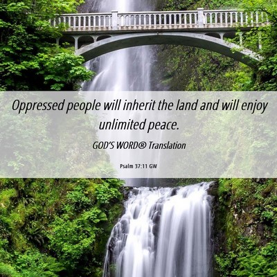 Picture 06 - Psalm 37:11 GW - Oppressed people will inherit the land and will - Bible Verse Picture