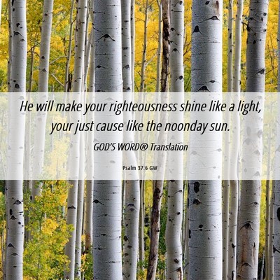 Picture 06 - Psalm 37:6 GW - He will make your righteousness shine like a - Bible Verse Picture