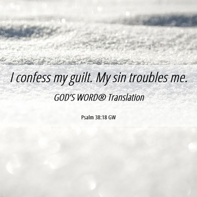 Picture 06 - Psalm 38:18 GW - I confess my guilt. My sin troubles - Bible Verse Picture
